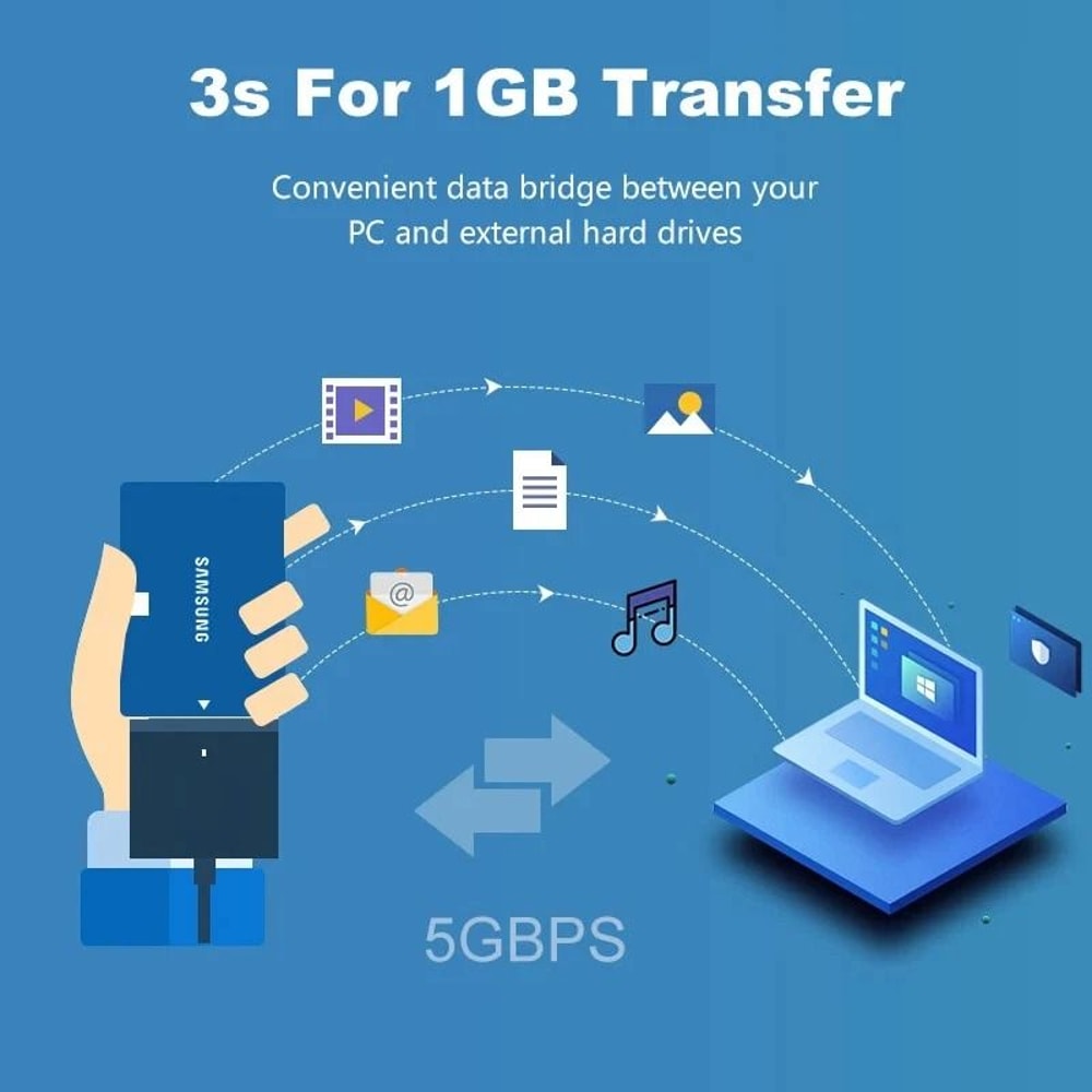 USB To SATA Power Adapter Cable External Hard Drive Reader For SSDHDD Fast Data Transfer For Backup