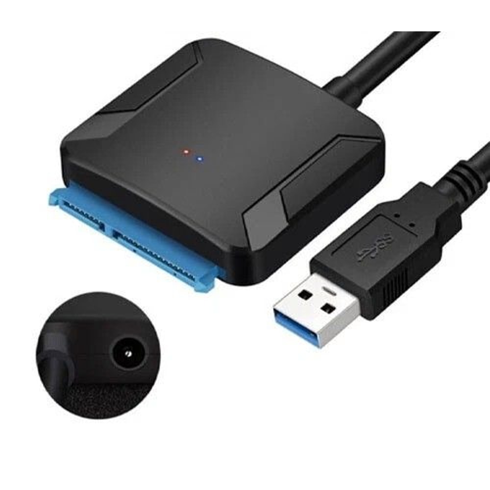 USB To SATA Power Adapter Cable External Hard Drive Reader For SSDHDD Fast Data Transfer For Backup