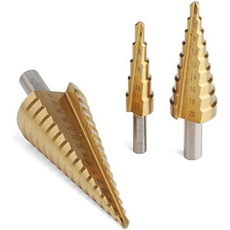 Metal Hole Cutter HSS Steel Step Cone Drill Titanium Coated Triangular Shank Bit For Wood Metal PVC 0
