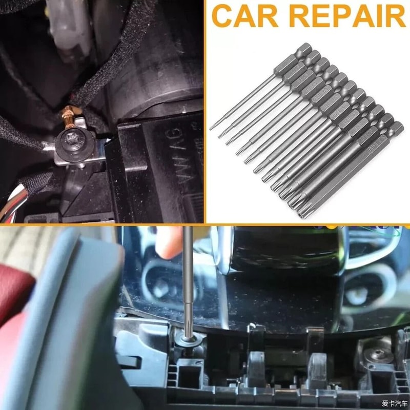 Magnetic Torx Screwdriver Bit Set Security Tamper Proof Star Steel For Electric Screwdrivers Drills 11