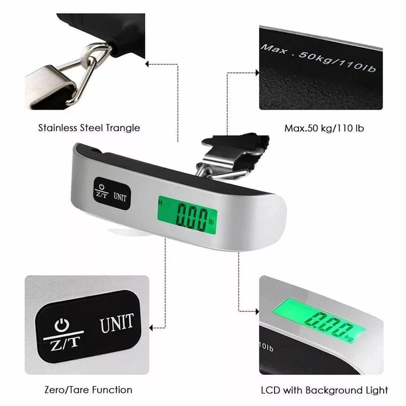 Travel LCD Digital Luggage Scale Portable Hanging Weight Scale Compact And Precise For Travel 2