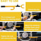 AntiTheft Steering Wheel Lock Club Twin Hooks Universal Fits Car Truck Van Yellow 4