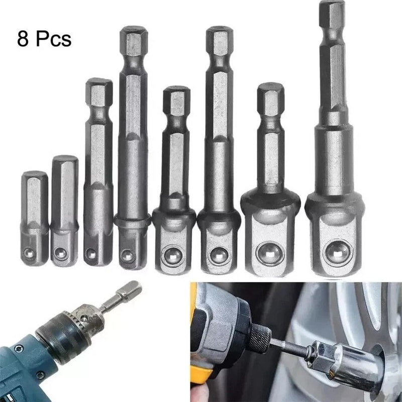 Impact Socket Adapter Impact Hex Shank Right Angle Drill Extension Drill Bits Set 4