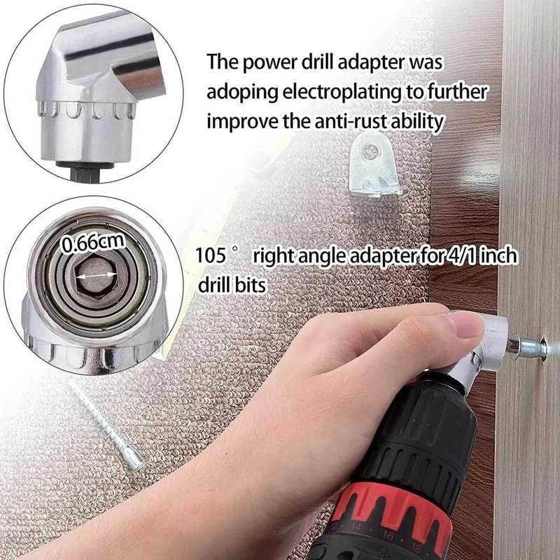 Impact Socket Adapter Impact Hex Shank Right Angle Drill Extension Drill Bits Set 6