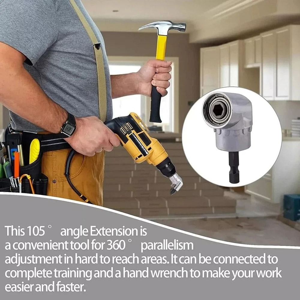 Impact Socket Adapter Impact Hex Shank Right Angle Drill Extension Drill Bits Set 7