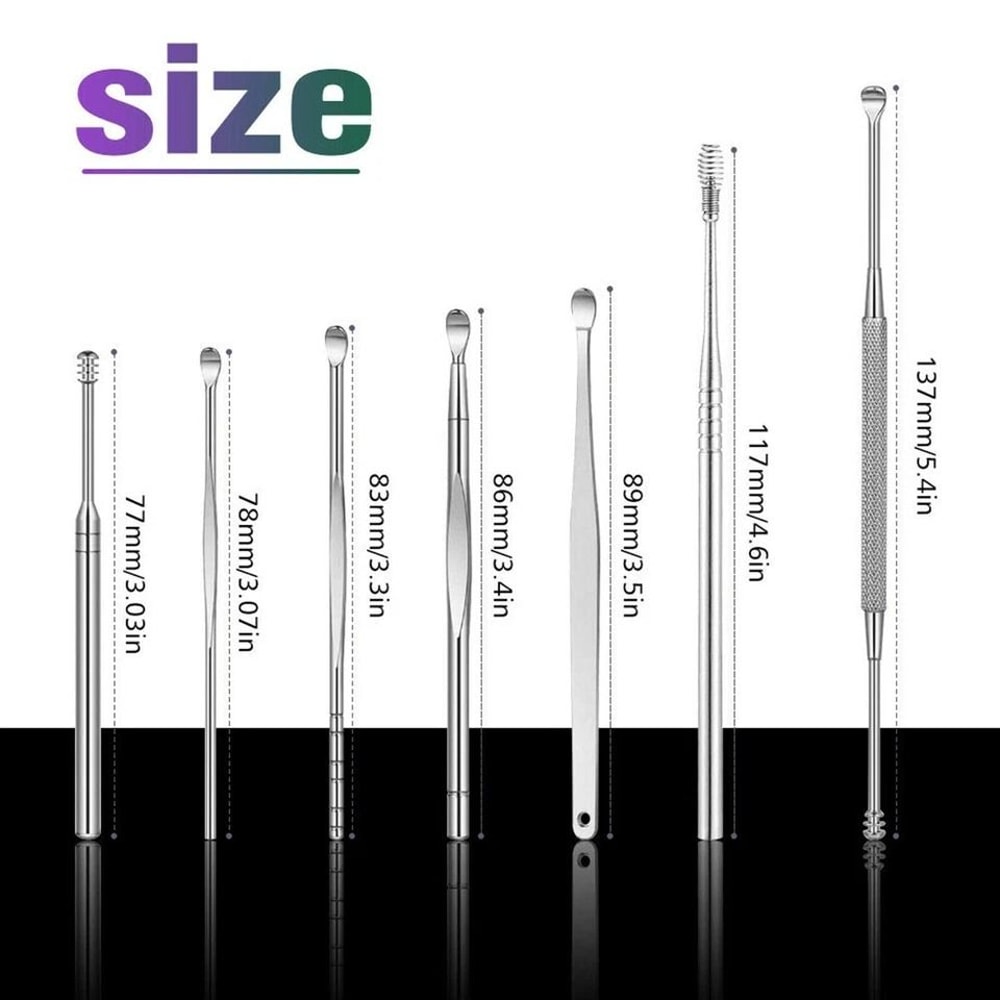 New Innovative Ear Wax Cleaner Tool Set Spring Ear Pick Ear Wax Removal Kit Stainless Steel Ear Cle 3