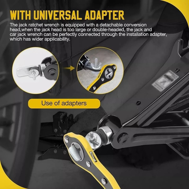 High Torque LaborSaving Car Jack Scissor Jack Wrench For Tires Durable Jack Lug Wrench For Emergenc 6