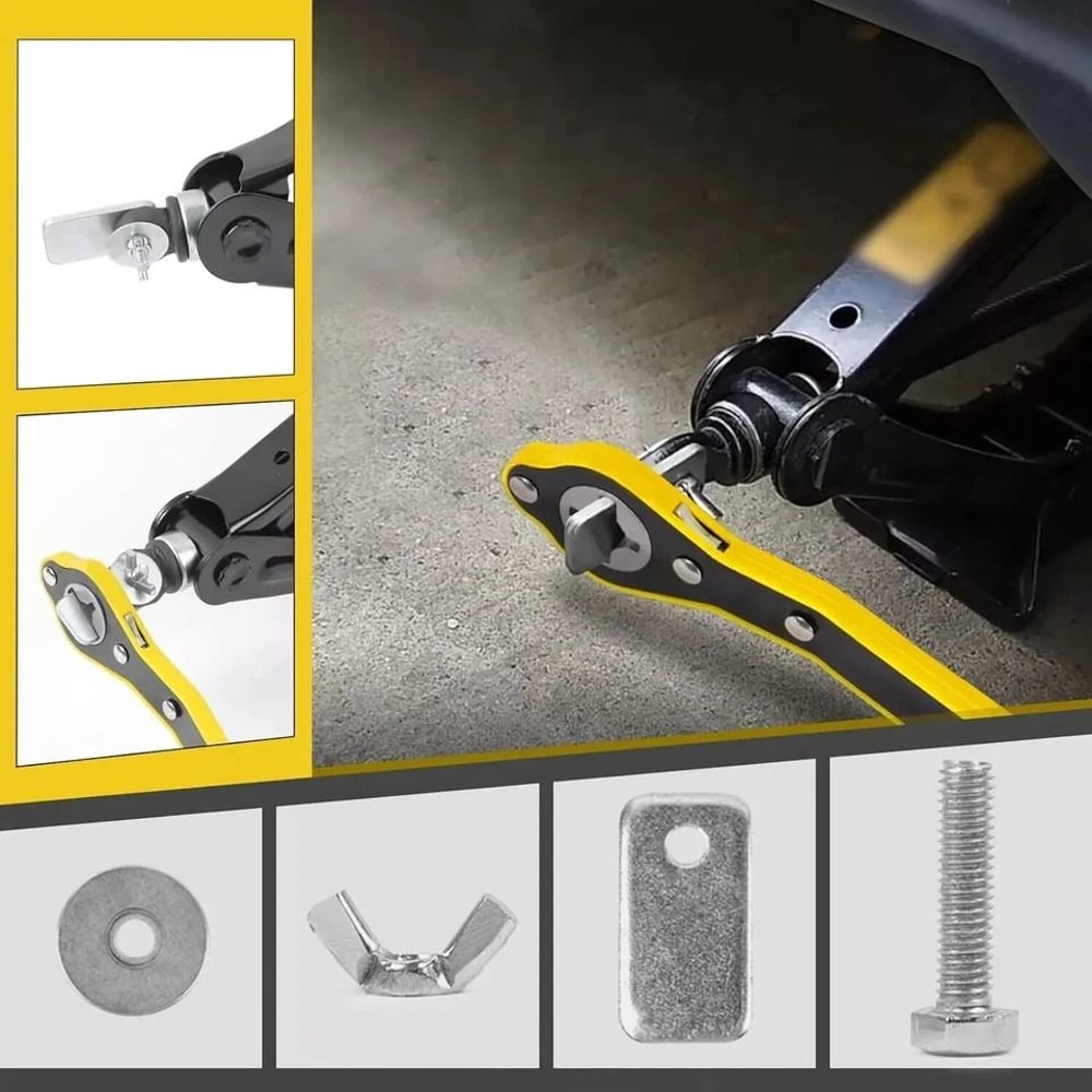 High Torque LaborSaving Car Jack Scissor Jack Wrench For Tires Durable Jack Lug Wrench For Emergenc 8