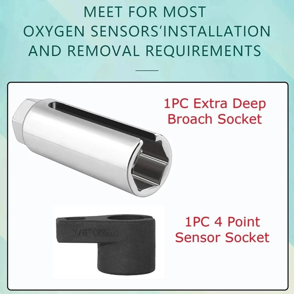 Sensor Wrench Tool Oxygen Sensor Socket Thread Chaser Set Complete Removal Tool Kit For Repairs 9