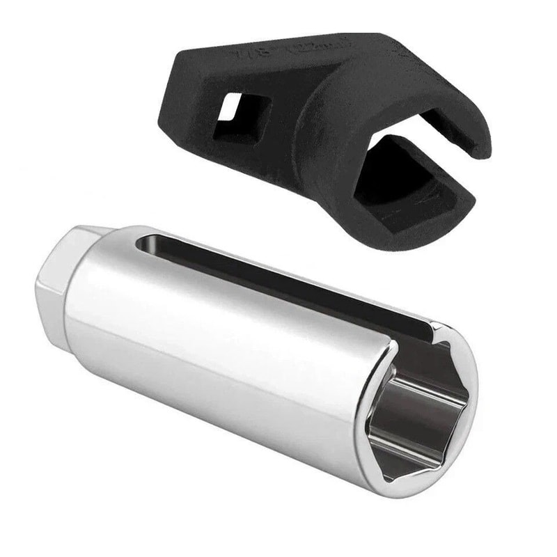 Sensor Wrench Tool Oxygen Sensor Socket Thread Chaser Set Complete Removal Tool Kit For Repairs 0