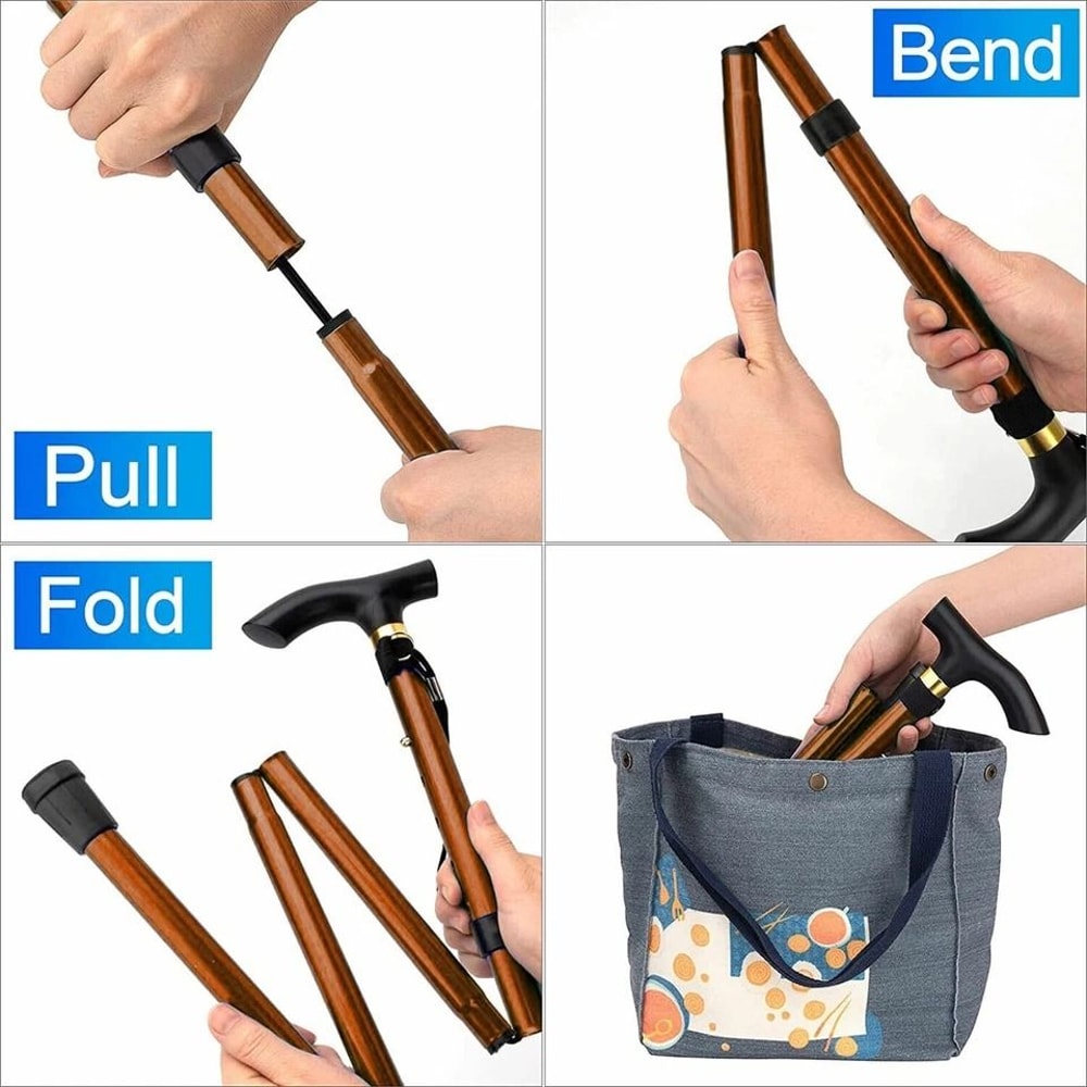Collapsible Travel Hiking Stick Adjustable Folding Walking Cane Lightweight Aluminum Cane Walking S 4