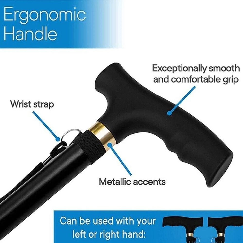 Collapsible Travel Hiking Stick Adjustable Folding Walking Cane Lightweight Aluminum Cane Walking S 8