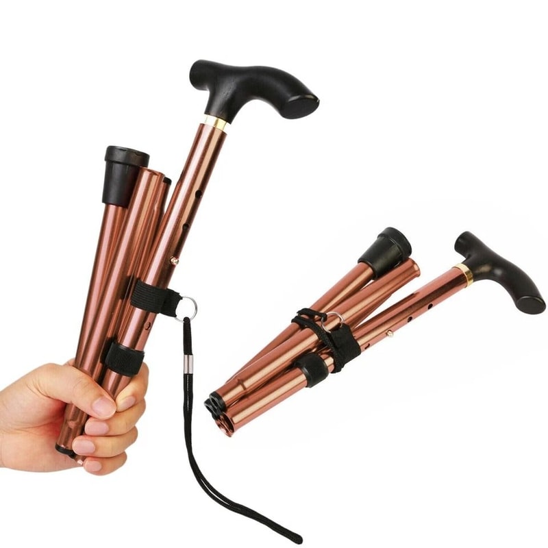 Collapsible Travel Hiking Stick Adjustable Folding Walking Cane Lightweight Aluminum Cane Walking S 2