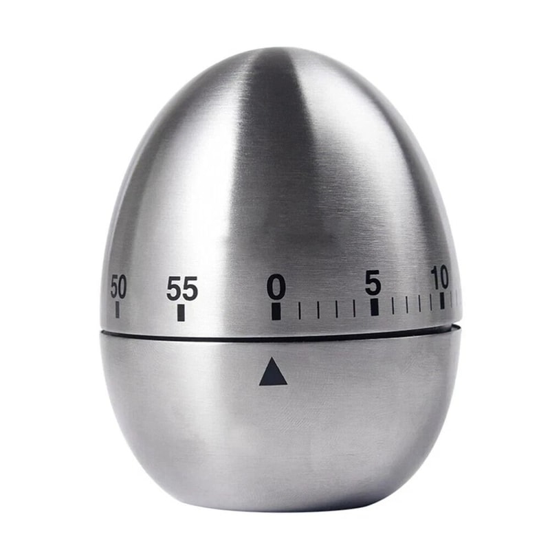 NEW Stainless Steel Mechanical Rotate Timer Egg Shape Manual Countdown Timer Creative Kitchen Timer 0