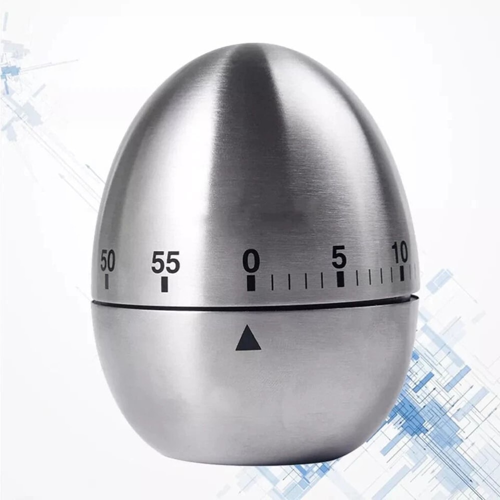 NEW Stainless Steel Mechanical Rotate Timer Egg Shape Manual Countdown Timer Creative Kitchen Timer 5