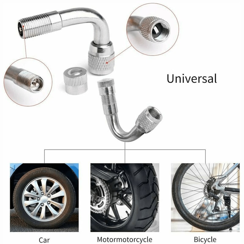 Angle Adaptor Air Tire Valve Extension Degree Motorcycle And Car Stem Extender Durable With Metal D