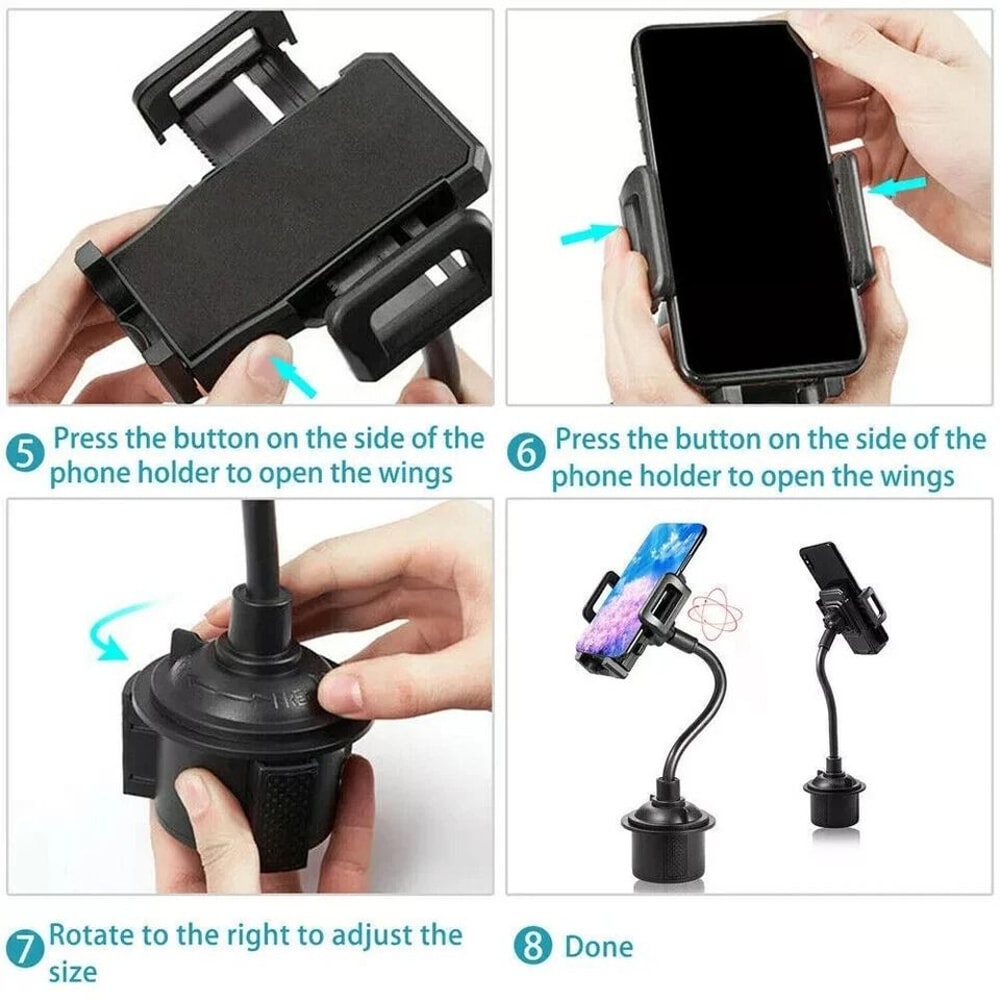 Universal Car Mount With Adjustable Gooseneck Cup Holder Cradle Rotatable Design For Cell Phone GPS 7