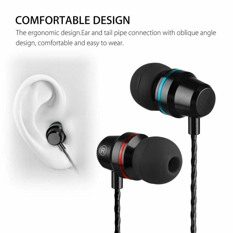 Wired HIFI Super Bass Headset InEar Stereo Earbuds HighQuality Sound BuiltIn Mic Volume Control For 1