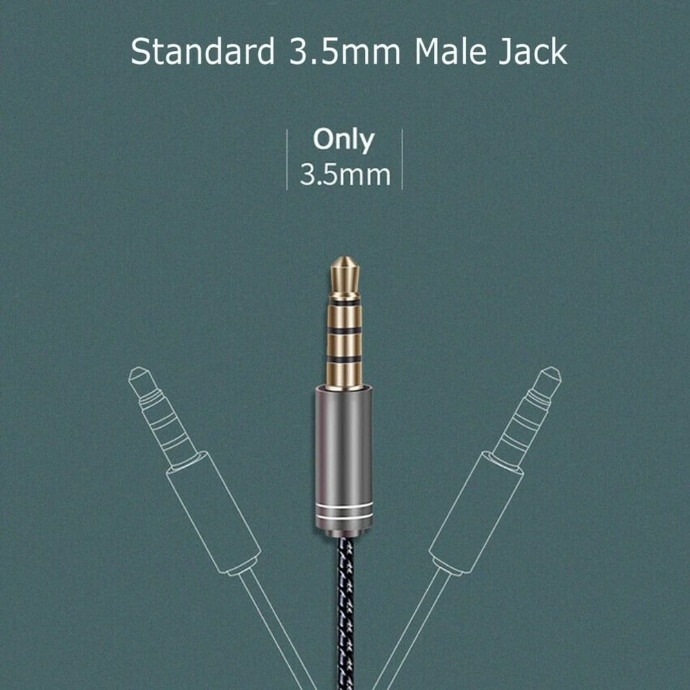 Wired HIFI Super Bass Headset InEar Stereo Earbuds HighQuality Sound BuiltIn Mic Volume Control For 7