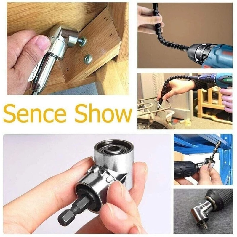 Right Angle Drill Adapter Flexible Shaft Extension Bit Hex Shank Perfect Driver For Tight Spaces 2