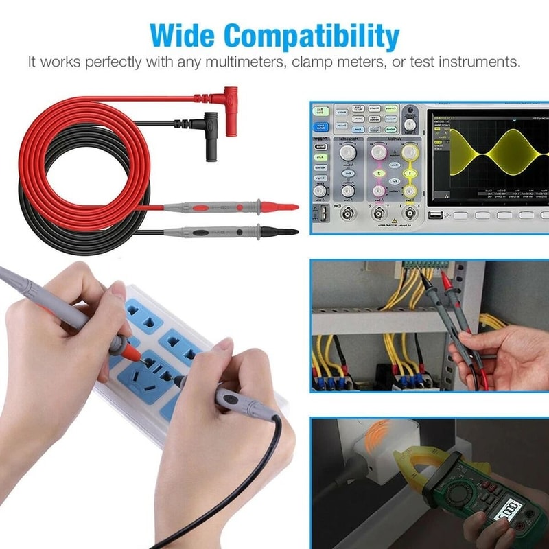 Ultra Fine Needle Multimeter Test Lead Precision Probes For Digital Voltmeter Red And Black Cable F 1
