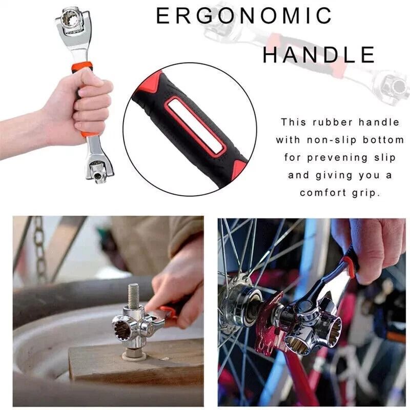 MultiFunction Universal Wrench Adjustable Tiger Spanners Chrome Vanadium Rotation Tool For Nuts 4