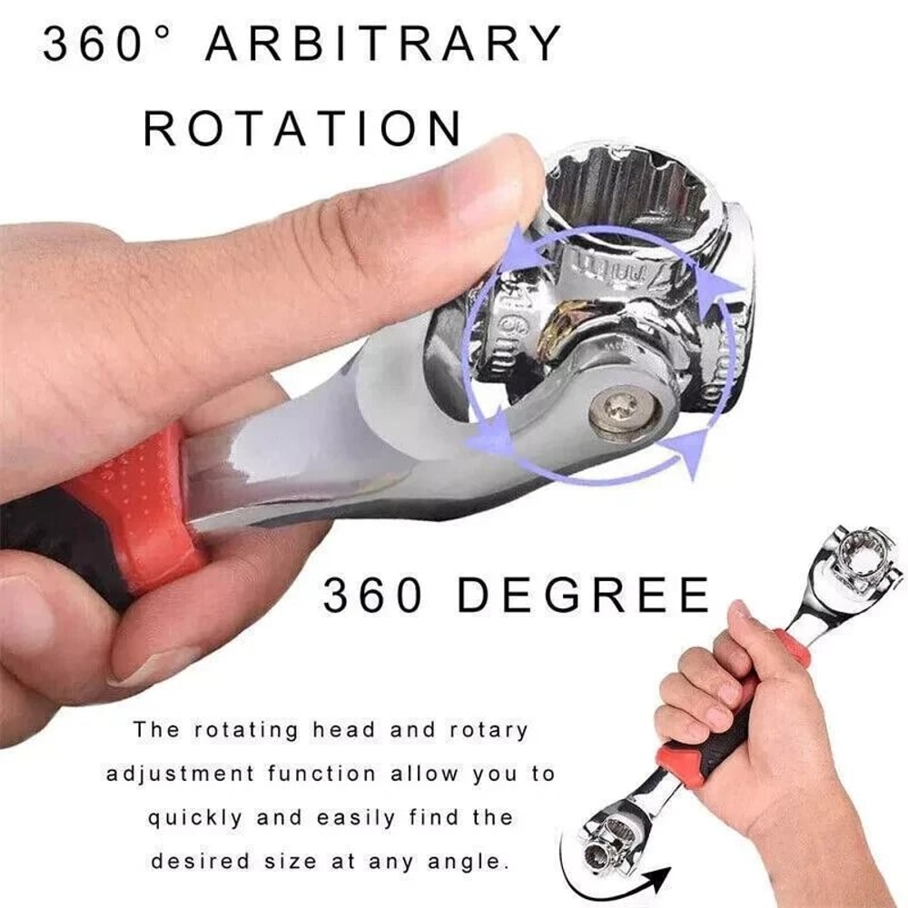 MultiFunction Universal Wrench Adjustable Tiger Spanners Chrome Vanadium Rotation Tool For Nuts 6