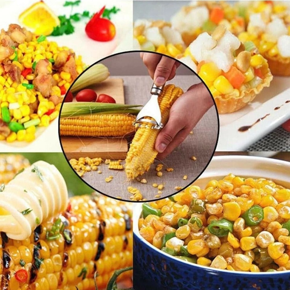 Stainless Steel Corn Cob Peeler Durable Kitchen Thresher Tool Fast Corn Kernel Stripper For Effortl 2