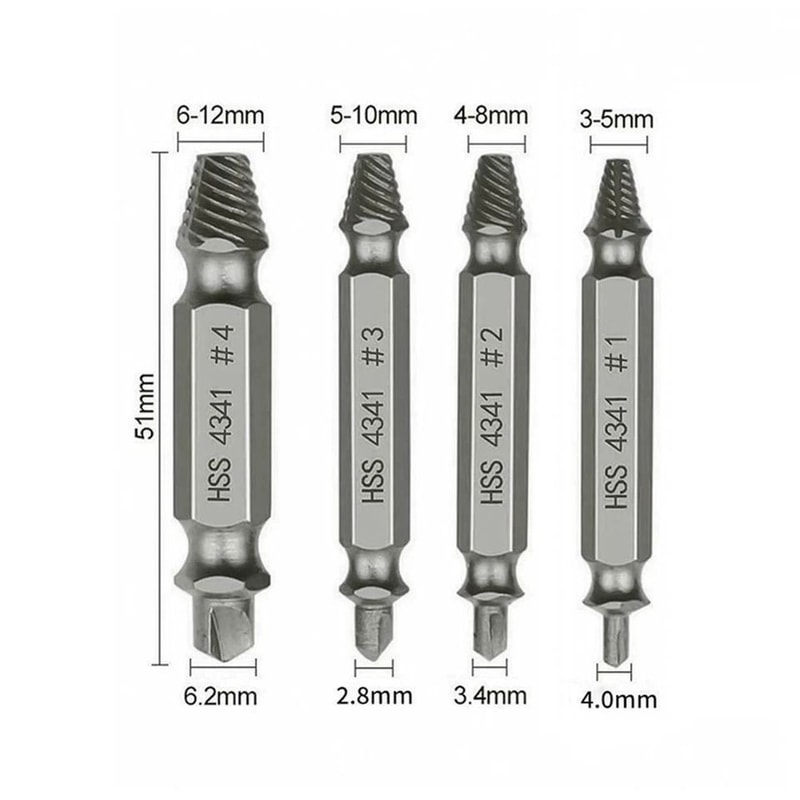 Broken Screw Removal Screw Extractor Set Easy Out Drill Bits Quick Guide For Extracting Rusty Screw 2