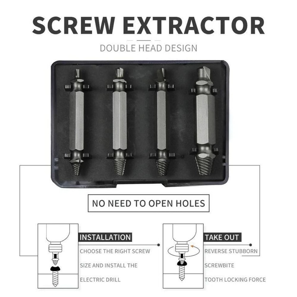 Broken Screw Removal Screw Extractor Set Easy Out Drill Bits Quick Guide For Extracting Rusty Screw 5