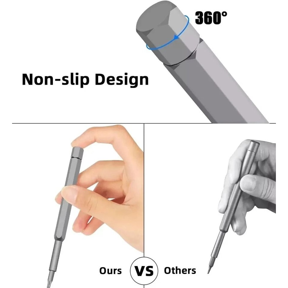 Small Precision Screwdriver Set Magnetic Mini Screwdriver Bit Set For PC Ergonomic NonSlip Handle D 2