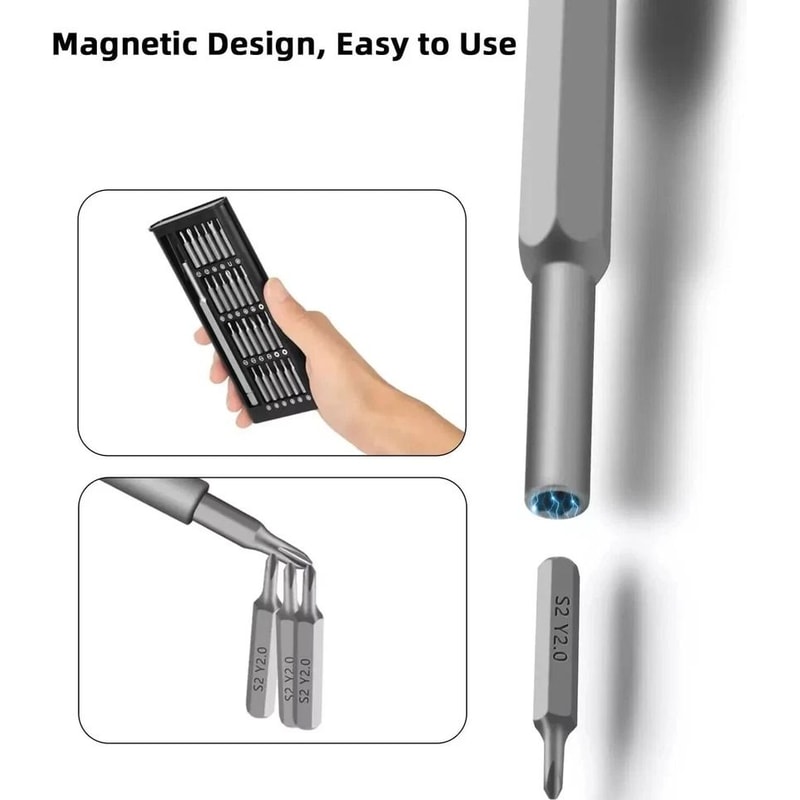 Small Precision Screwdriver Set Magnetic Mini Screwdriver Bit Set For PC Ergonomic NonSlip Handle D 3