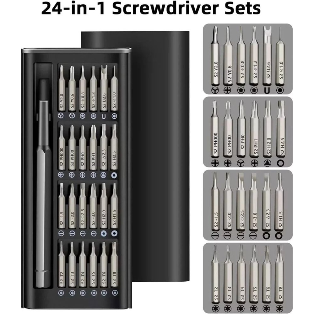 Small Precision Screwdriver Set Magnetic Mini Screwdriver Bit Set For PC Ergonomic NonSlip Handle D 4