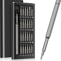 small precision screwdriver set, magnetic mini screwdriver bit set for pc, ergonomic non-slip handle, durable steel
