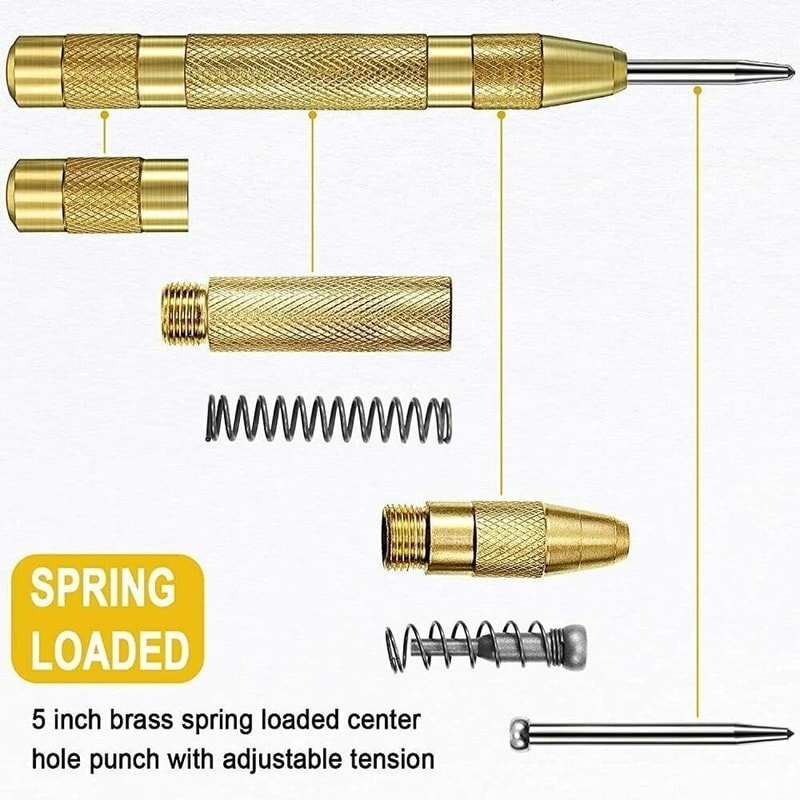 Spring Loaded Breaker Automatic Center Punch Tool Strikes Surface Hammer For Accurate Marking 5