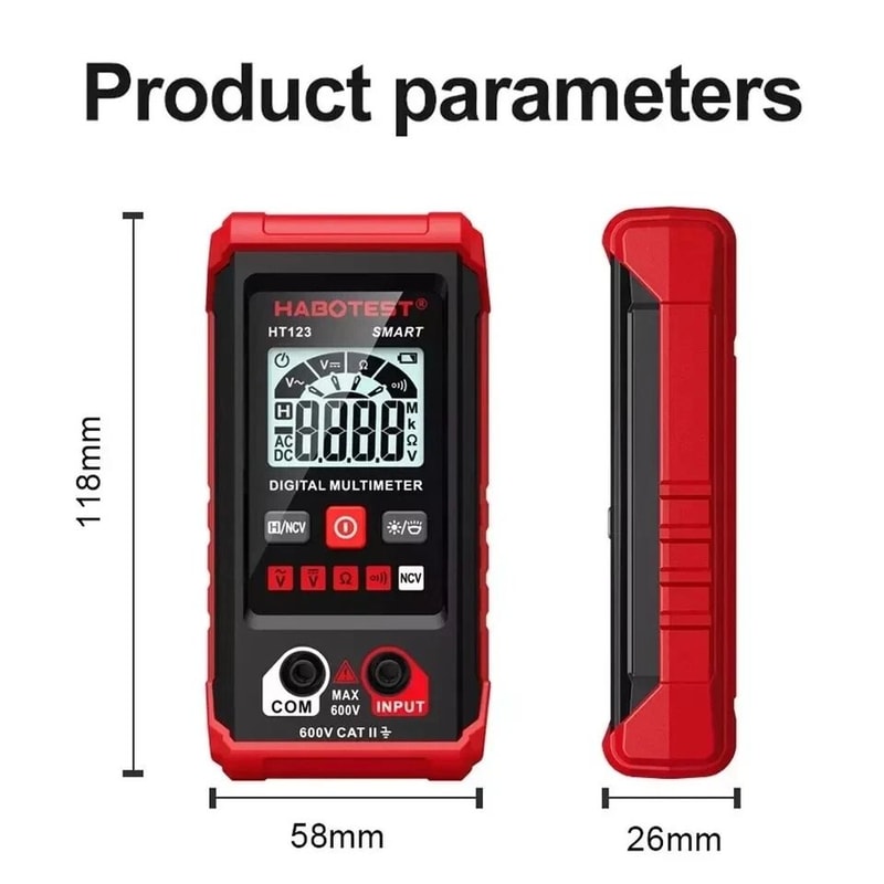 Digital Multimeter ACDC Voltage Tester Ohmmeter Smart Voltmeter For Beginners 10