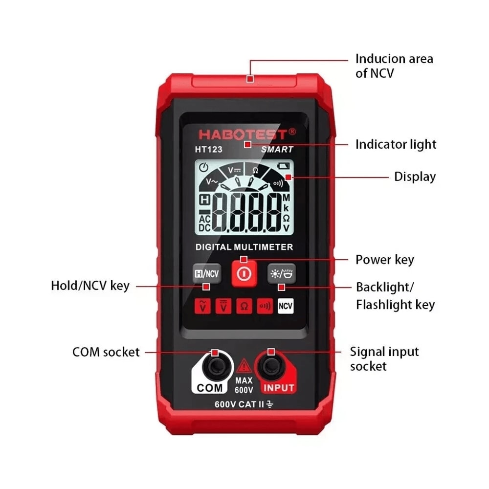Digital Multimeter ACDC Voltage Tester Ohmmeter Smart Voltmeter For Beginners 20
