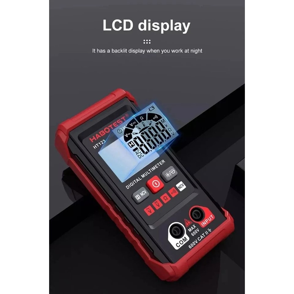 Digital Multimeter ACDC Voltage Tester Ohmmeter Smart Voltmeter For Beginners 12