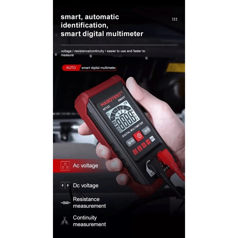 Digital Multimeter ACDC Voltage Tester Ohmmeter Smart Voltmeter For Beginners 18