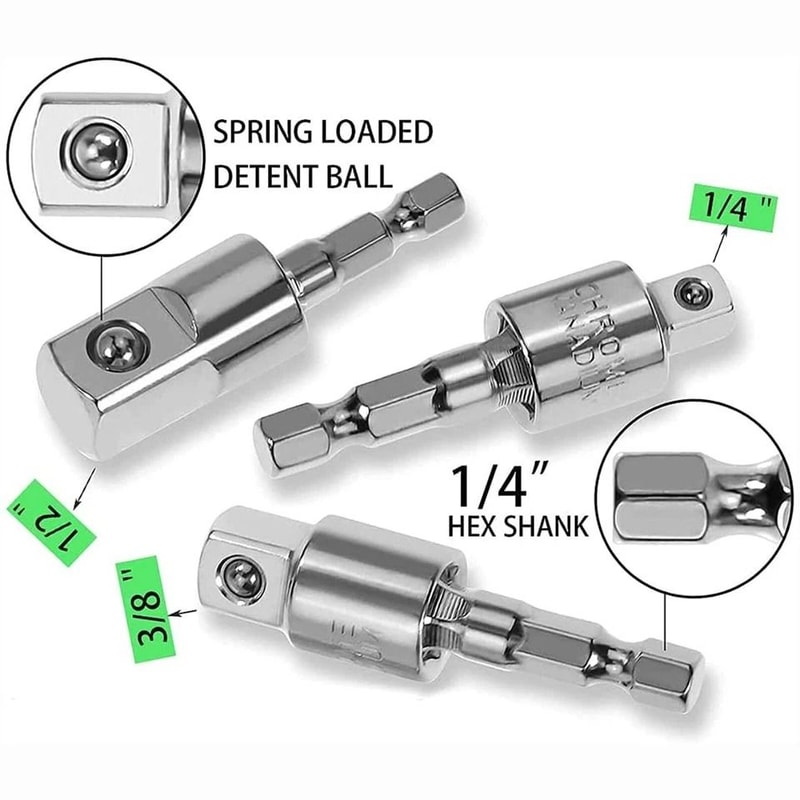 Socket Adapter Hex Shank Set Wrench Drive Ratchet Extension Premium Hexagonal Drill Bit For HighSpe 5