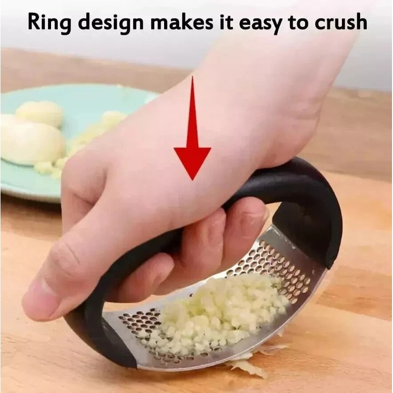 Ergonomic Garlic Press Rustproof Stainless Steel Curved Garlic Masher For Efficient Vegetable Chopp 5