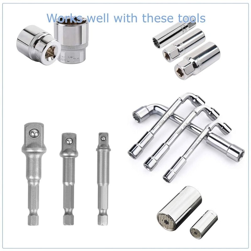 Hex Shank Socket Adapter Set Power Extension Bar Drive Sockets For Cordless Drill Wrenches 5