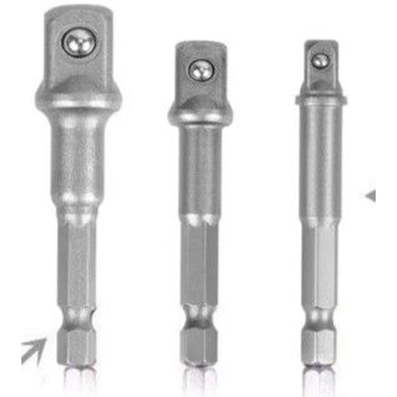 Hex Shank Socket Adapter Set Power Extension Bar Drive Sockets For Cordless Drill Wrenches 0