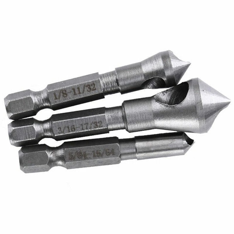 Countersink Deburring Drill Bits Cutting Metal Wood Kit Chamfer Tool For Woodworking And Metalwork 5