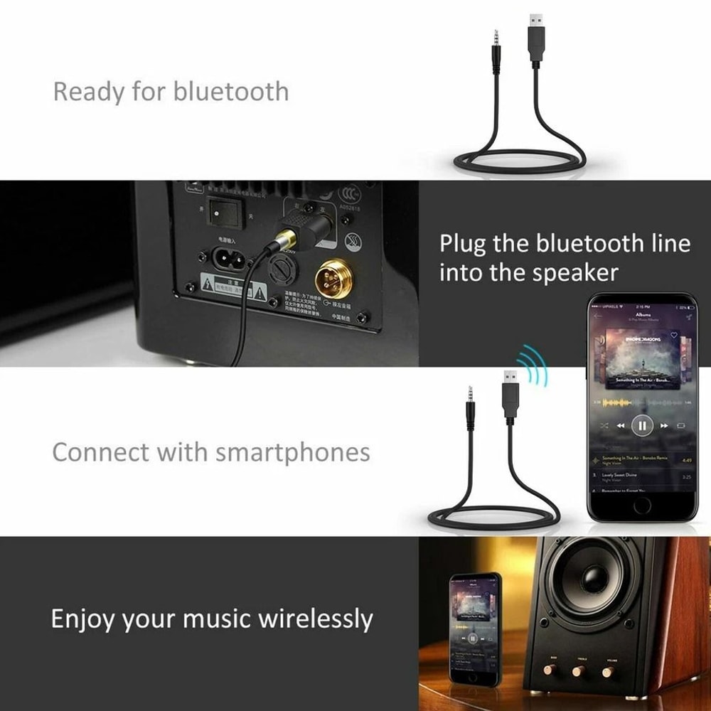 USB Female To Male Adapter Cable Car AUX Audio Plug Male To USB Jack Converter 3