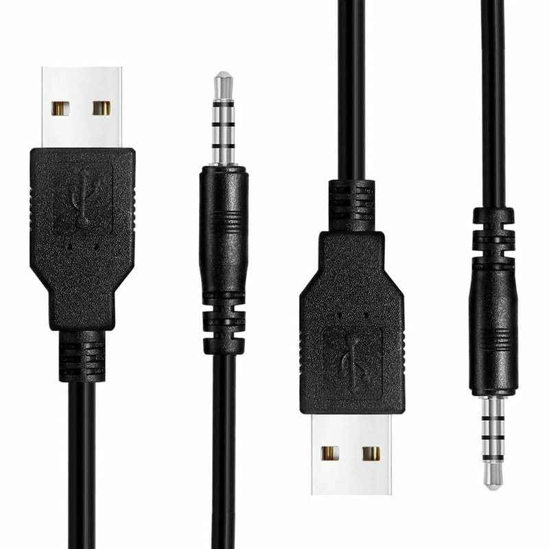 USB Female To Male Adapter Cable Car AUX Audio Plug Male To USB Jack Converter 7