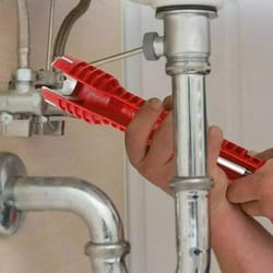multipurpose faucet wrench tool, plumbing repair tool for sink installations, easy faucet nut removal