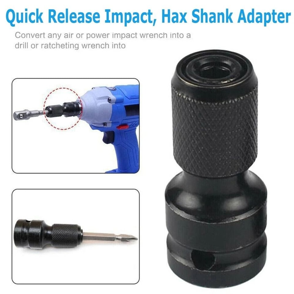 Hex Drive Socket Adapter Impact Wrench Drill Conversion Durable ChromiumVanadium Steel Chuck Tool K 3