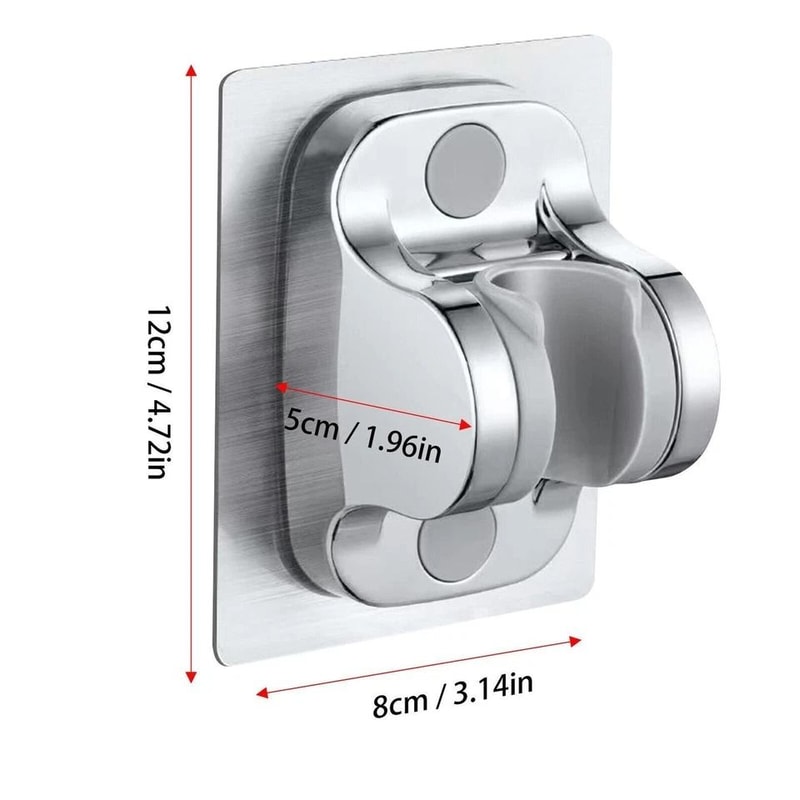 Adjustable Wall Mount Shower Bracket Self Adhesive Handheld Shower Head Holder No Drill Shower Moun 4