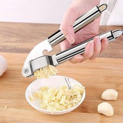 stainless steel garlic press crusher, manual squeezer masher mincer, durable kitchen tool